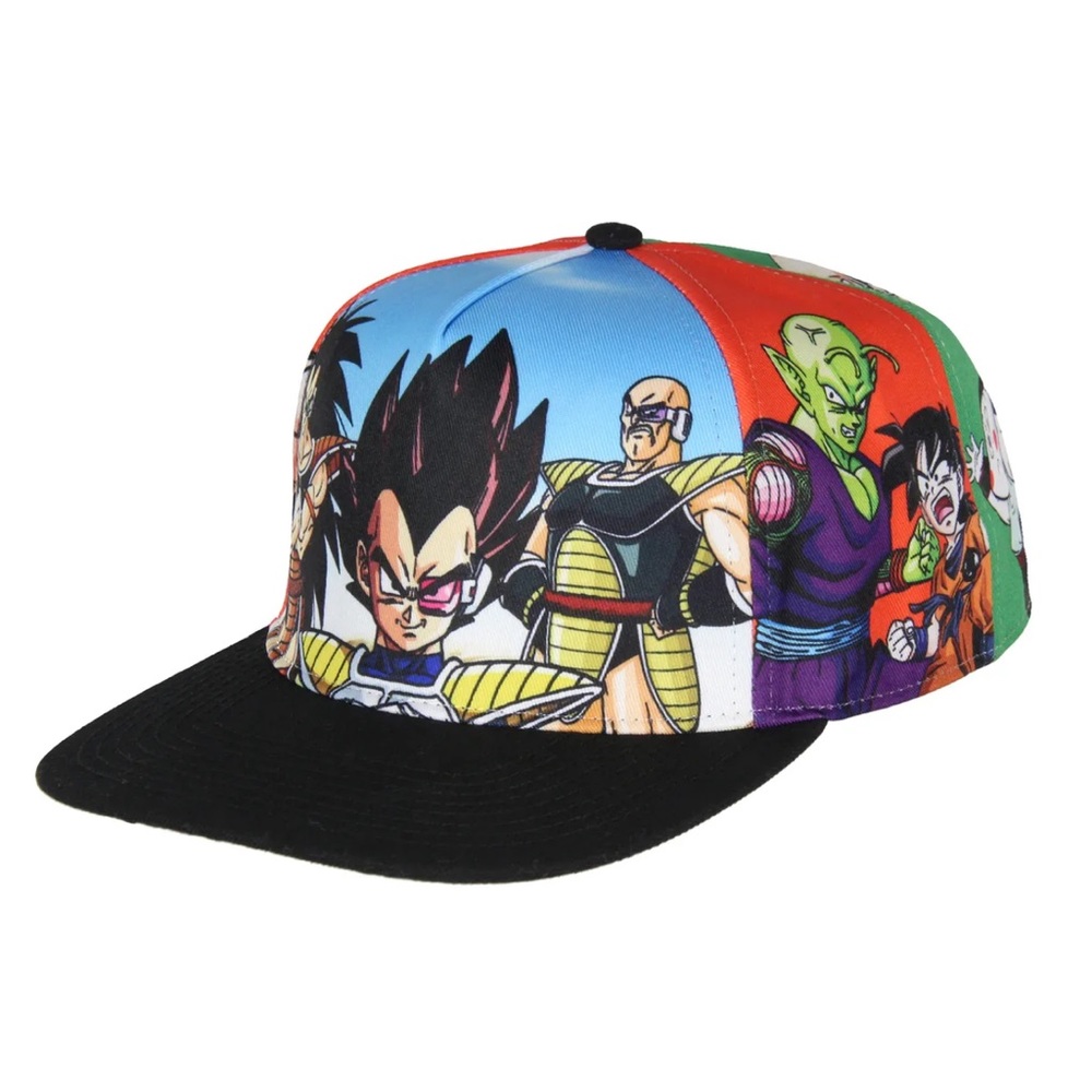 Dragon Ball Z Anime Hat Vegeta Saga Character Panel Flatbill Snapback Cap